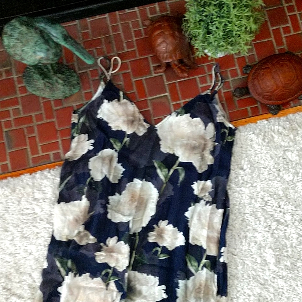 & other stories Floral black slip dress 6